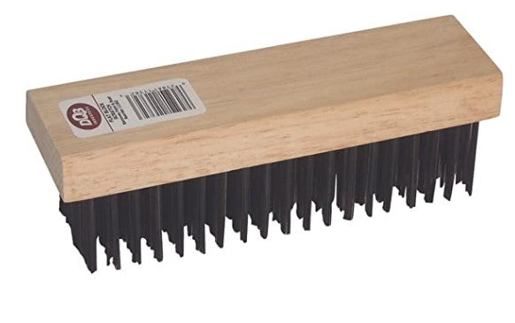 WIRE SCRATCH BRUSH, 6X19, 11" WOOD BLOCK