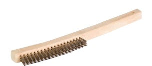 WIRE SCRATCH BRUSH, 3X19, 14" OAL, WOOD