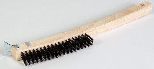 WIRE SCRATCH BRUSH, 3X19, 14" OAL W/SCRAPER