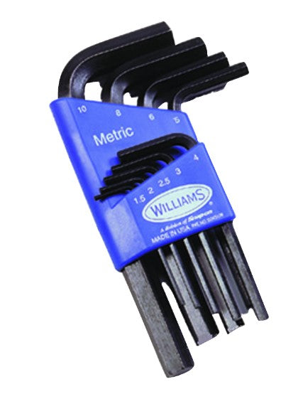 9PC HEX KEY SET, LONG, METRIC, BALL END