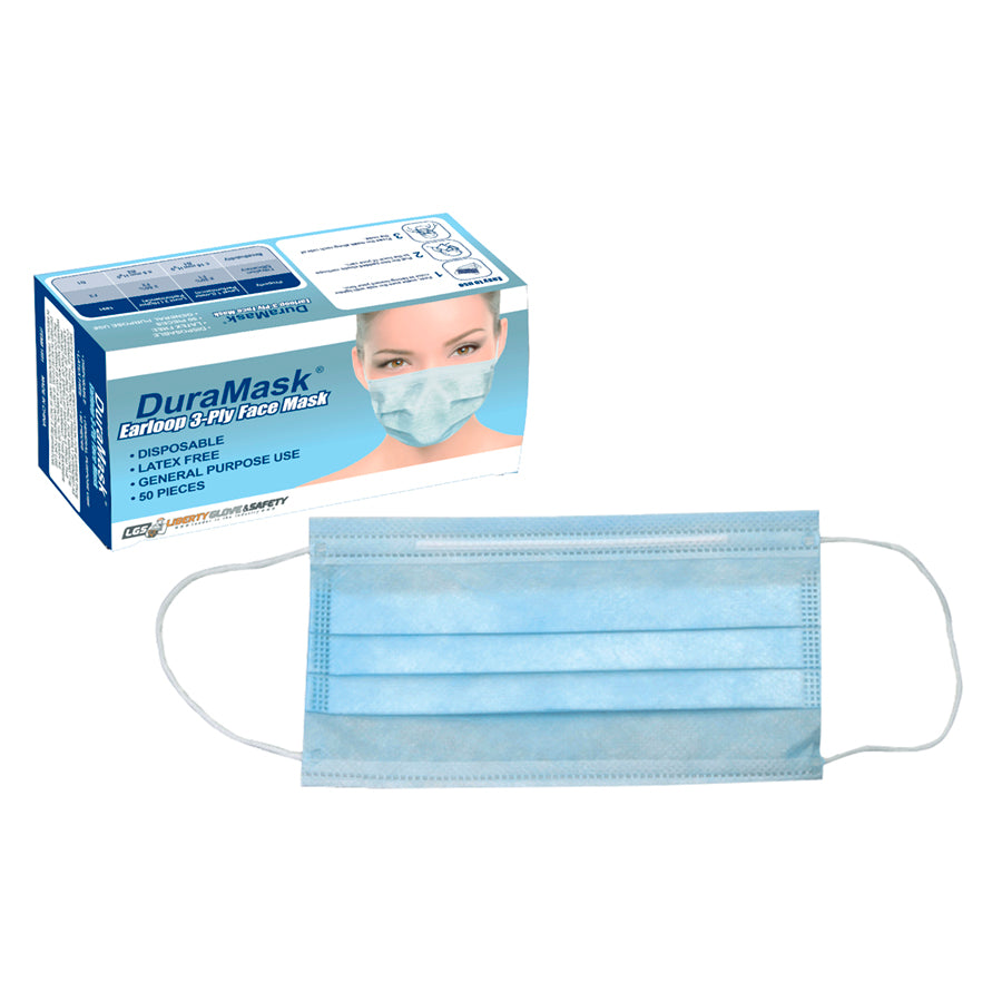 3-PLY DISPOSABLE EARLOOP MASK, BLUE [50/BOX]