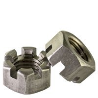 1-1/4"-12 SLOTTED HEX NUTS, PLAIN {BULK 50}