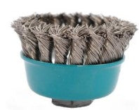 3" KNOTTED CUP BRUSH, SS, COARSE, 5/8"-11NC