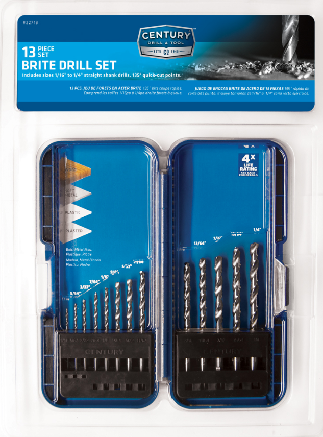 13PC BRITE DRILL BIT SET