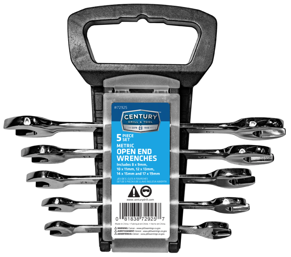 5PC METRIC OPEN-END WRENCH SET