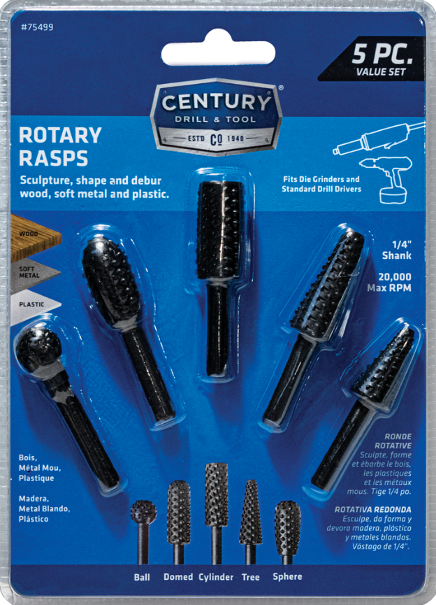 5PC ROTARY RASP SET