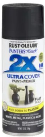 2X ULTRA COVER SPRAY, FLAT BLACK, 12oz