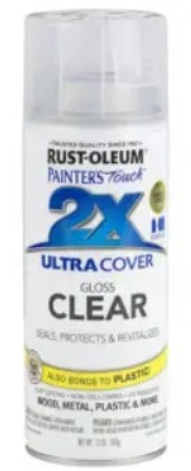 2X ULTRA COVER SPRAY, CLEAR, GLOSS 12oz