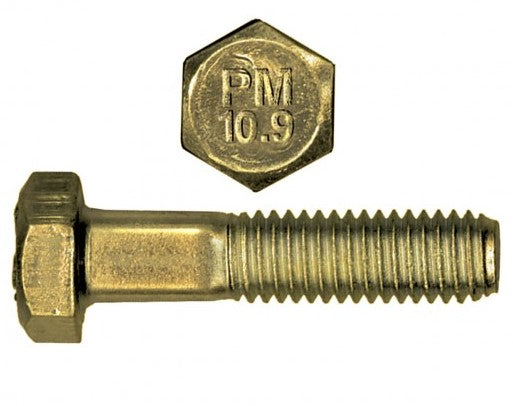 M20-2.50X160MM METRIC HEX CAP SCREWS, GR 10.9, ZY [10/BOX]