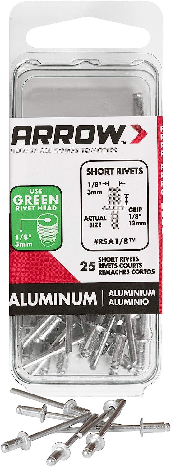 1/8" SHORT ALUMINUM RIVET, 25/PACK