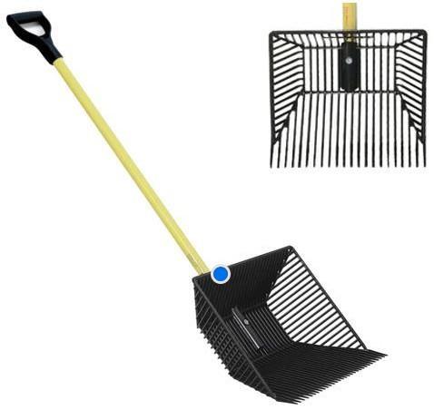 17" POLY BASKET SCOOP W/ 48" FIBERGLASS D-STYLE HANDLE