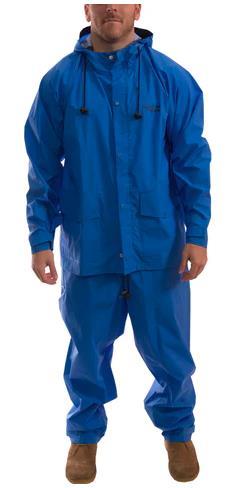 STORM-CHAMP RAIN SUIT, SMALL,  2PC BLUE PVC / NYLON W/ HD CLASPS