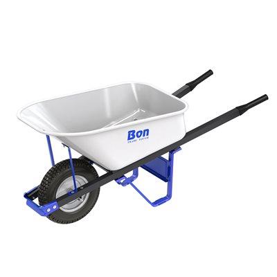 6 CU FT WHEELBARROW, STEEL TRAY AND HANDLES, SINGLE FLAT FREE TI