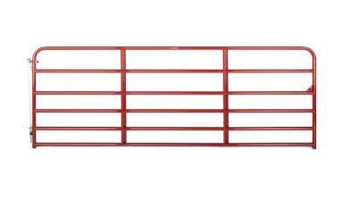4' HIGH X 12' LONG RED STEEL CORRAL FLAT-TOP FARM FENCE GATE