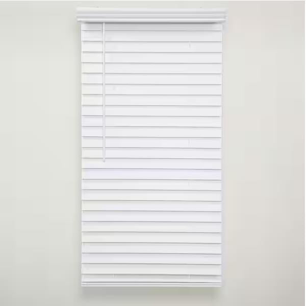 2" SLAT, 59"X64" FAUX WOOD BLIND, CORDLESS