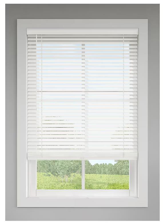 34"X48" CORDLESS WHT FAUX WOOD DARKENING HORI BLINDS