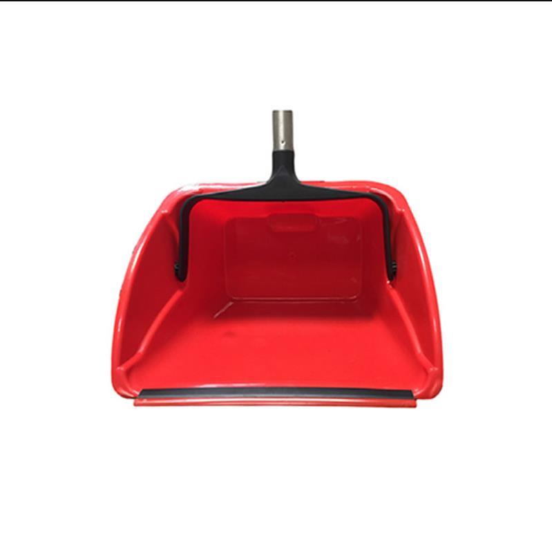 JUMBO DUST PAN W/30" STEEL HANDLE RED