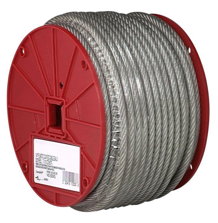 3/32" X 250' GALV. CABLE, PVC CTD TO 3/16"