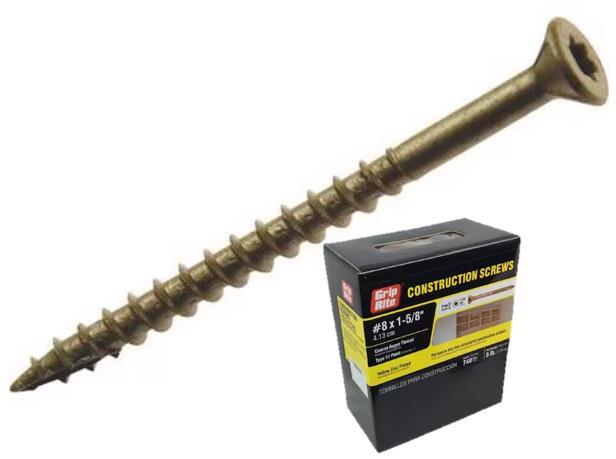 #8 X 1-5/8" CONSTRUCTION SCREW T25,  5LB BOX