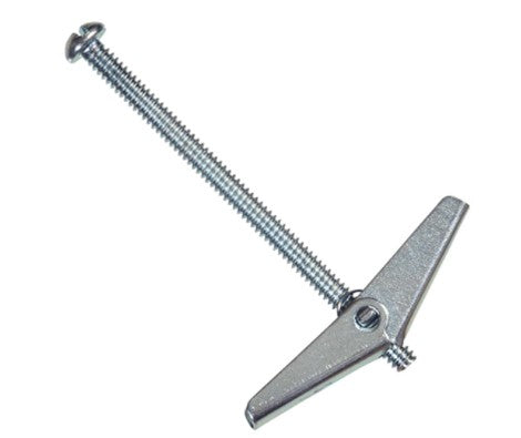 1/4"-20x4" ROUND HEAD SLOT TOGGLE BOLT WITH WING NUT, ZINC 50BX