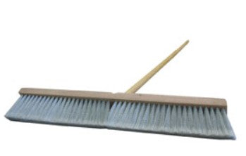 24" PUSH BROOM, FINE BRISTLE, 60" WOOD HANDLE