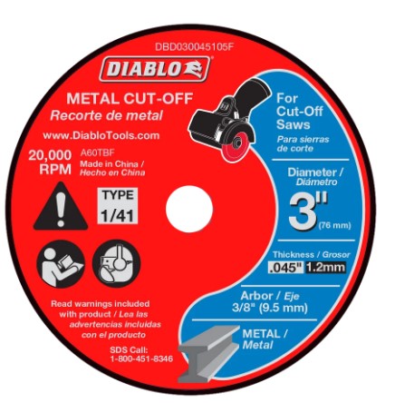 3 in. Metal Cut Off Disc - Thin Kerf (5-Pack)