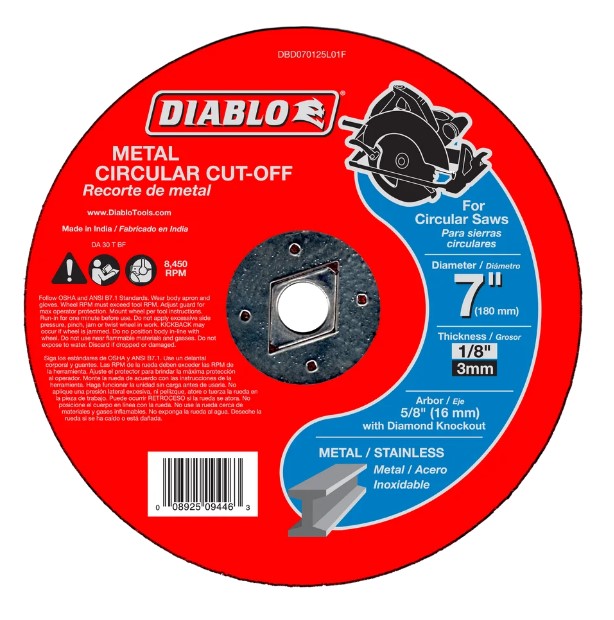 7 in. Metal Circular Cut Off Disc