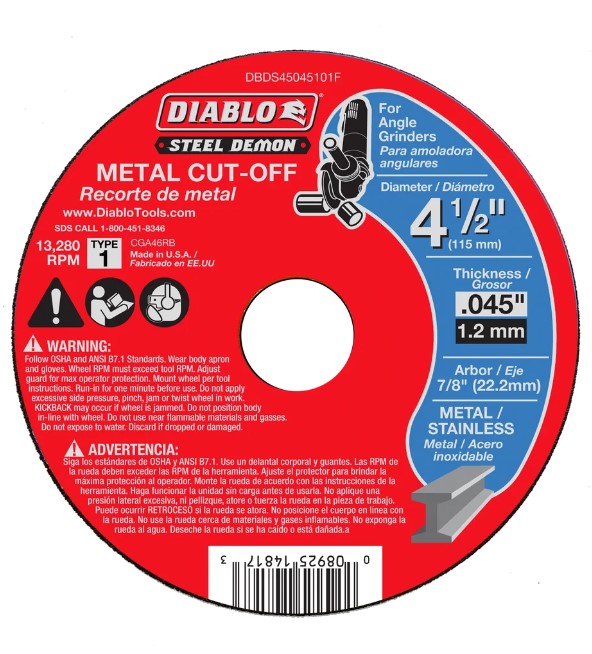 Steel Demon 4-1/2 in. Type 1 Metal Cut-Off Disc