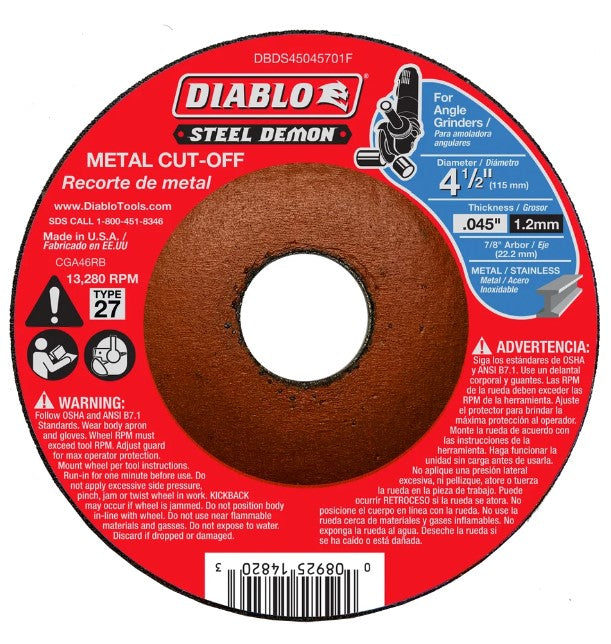 Steel Demon 4-1/2 in. Type 27 Metal Cut-Off Disc