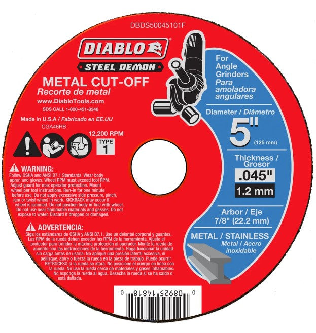 Steel Demon 5 in. Type 1 Metal Cut-Off Disc