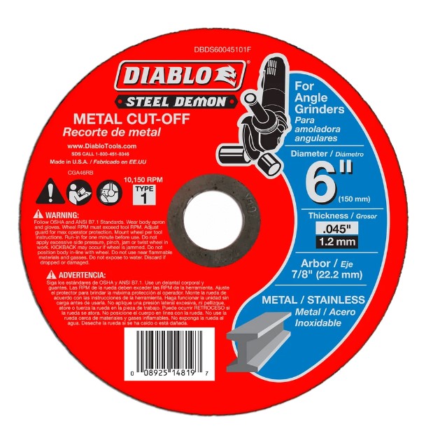 Steel Demon 6 in. Type 1 Metal Cut-Off Disc