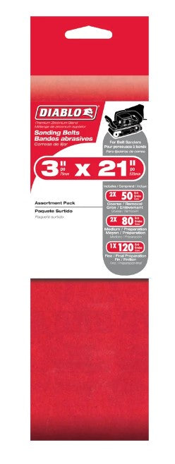 3 in. x 21 in. Assorted Belt Pack (5-Piece)