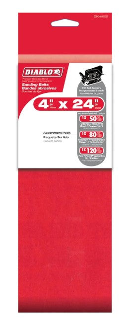 4 in. x 24 in. Assorted Belt Pack (3-Piece)