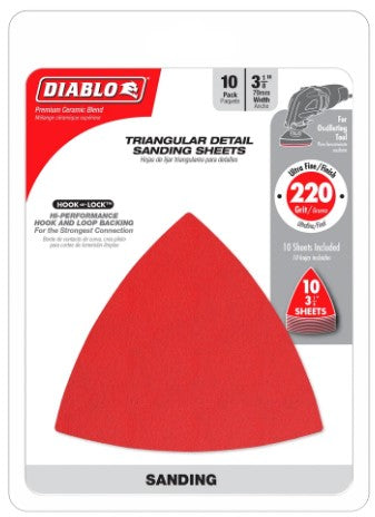 3-1/8 in. 220-Grit (Fine) Oscillating Detail Triangle Sanding Sh