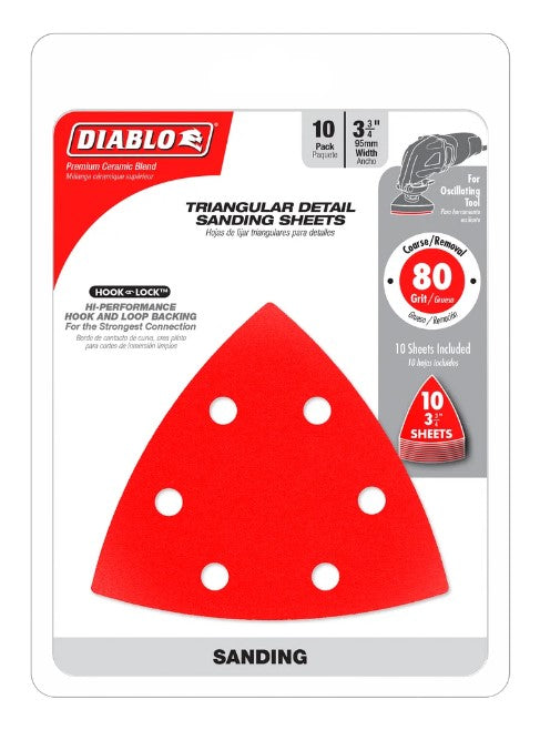 3-3/4 in. 80-Grit (Coarse) Oscillating Detail Triangle Sanding S