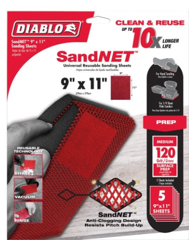 9 in. x 11 in. 120-Grit (Medium) SandNET Universal Reusable San