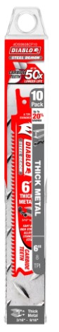 6 in. Steel Demon Carbide Recip Blades for Thick Metal (3/16 in.