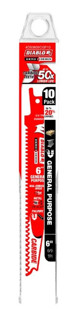 6 in. Demo Demon Carbide General Purpose Recip (10-Pack)