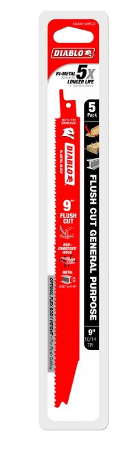 9 in. Flush Cut Recip Blade (5-Pack)