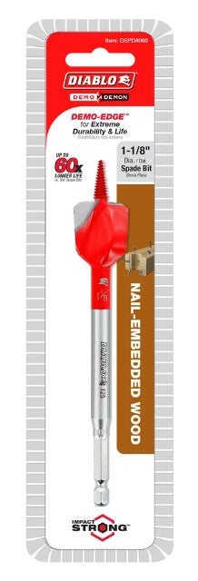 Diablo 1-1/8 in. x 6 in. Demo Demon Spade Bit for Nail-Embedded