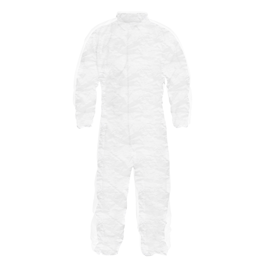 X-LARGE, SINGLE USE DISPOSABLE POLY COVERALL [25/BOX]