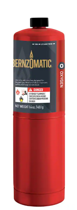 1.4 OZ / 1.1 CU. FT. OXYGEN CYLINDER