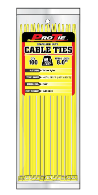 8" YELLOW STD DUTY, 100PK