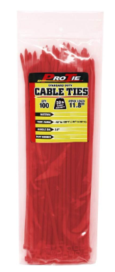 11.8" RED STD DUTY, 100PK