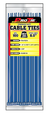 8" BLUE STD DUTY, 100PK