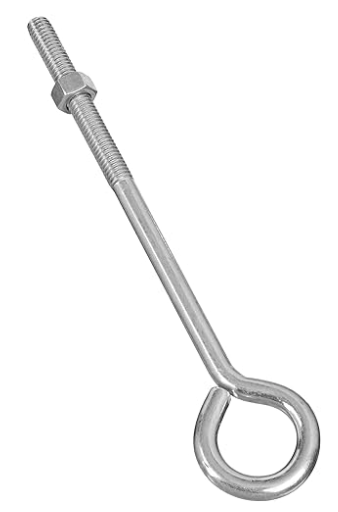 3/8X8" EYE BOLT W/NUT, ZN, 10/BOX