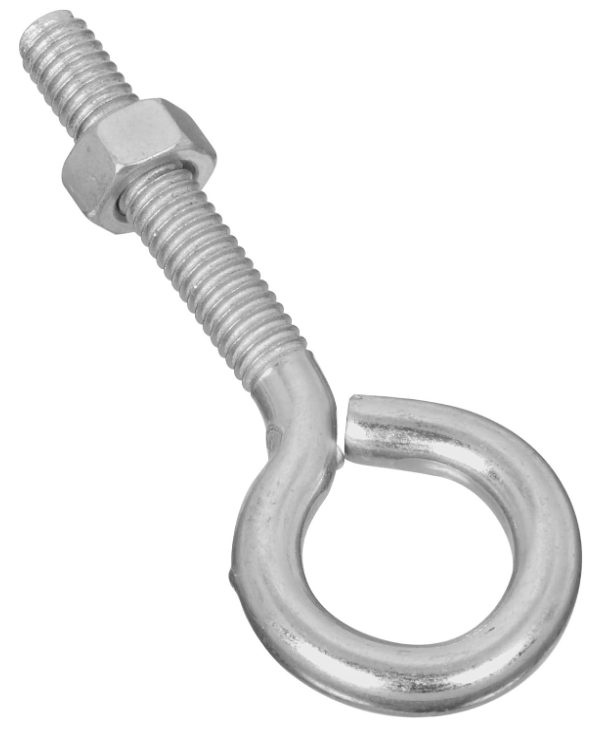 5/16X3-1/4" EYE BOLT W/NUT, ZN, 10/BAG