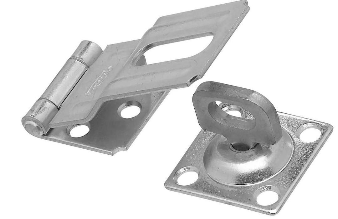 3-1/4" SWIVEL SAFETY HASP, ZINC PLATED