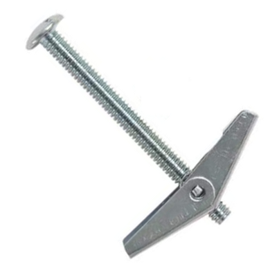 1/8"-32x4" ROUND HEAD SLOT TOGGLE BOLT WITH WING NUT, ZINC 50BX