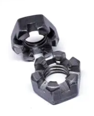 1-1/4"-12 SLOTTED HEX NUTS, PLAIN [10/BX]